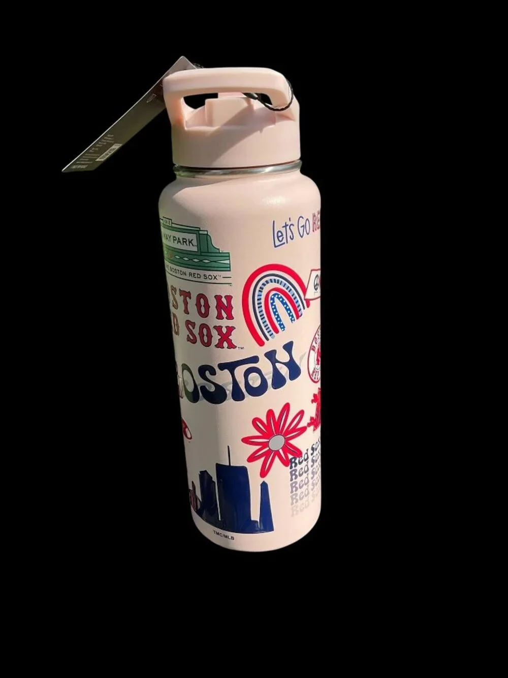 Boston Red Sox Light Pink 34oz Water Bottle MLB The Memory Company New